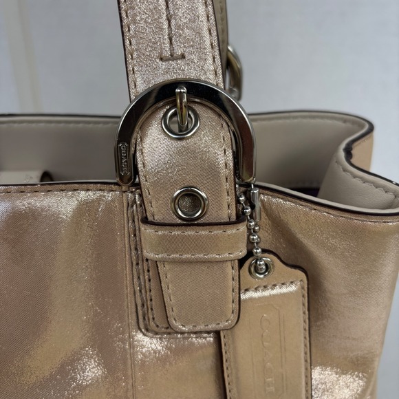 Coach Chelsea Metallic Gold Leather Tote Bag F17216 - Picture 9 of 13